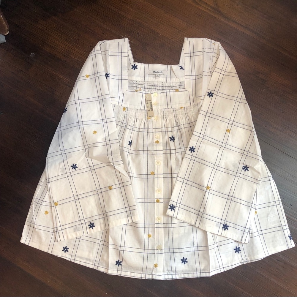 Madewell White Peasant Top Size Medium - Picture 2 of 8
